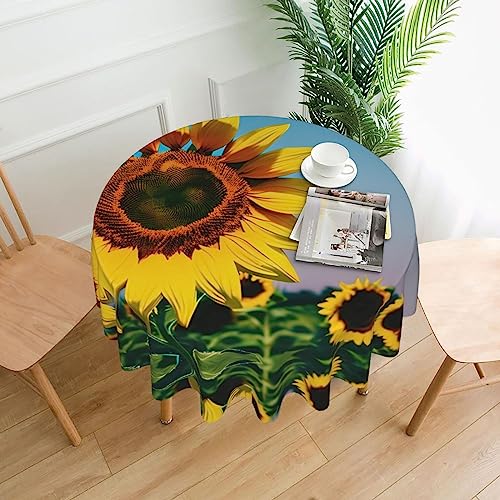 Cbaaghh Runde Tischdecke mit Sonnenblumen, geeignet für Partys, Picknicks, Hochzeiten, Cafés, Restaurants von Cbaaghh