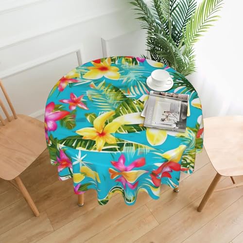 Cbaaghh Sommer-Tischdecke mit Hawaiian-Druck, runde Tischdecke, geeignet für Partys, Picknicks, Hochzeiten, Cafés, Restaurants von Cbaaghh