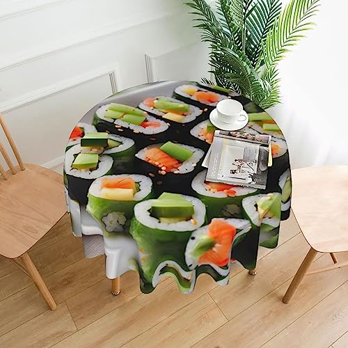 Cbaaghh Sushi-Dill-Tischdecke, rund, geeignet für Partys, Picknicks, Hochzeiten, Cafés, Restaurants von Cbaaghh