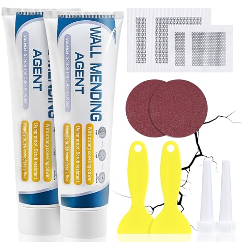 Ceboic Spachtelmasse Weiß Innen, 2x 100g Wandreparaturcreme, Löcher Wand Füllen Weiß, Fertig Spachtelmasse Weiß Wand, Wandausbesserungs Paste für die Reparatur von Rissen, Löchern Peeling, Graffiti von Ceboic