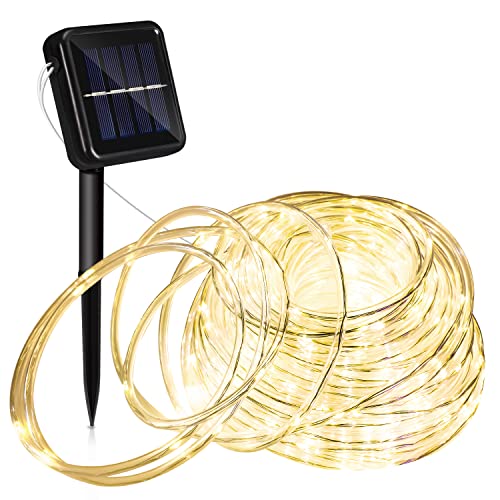 Cecaylie 20 M Solar Lichtschlauch Lichterkette, LED Lichtschlauch, 200 LEDs Wasserdicht Außenlichterkette 8 Modi, für Hochzeit,Party und Weihnachten,Weihnachtsbeleuchtung, Warmweiß von Cecaylie