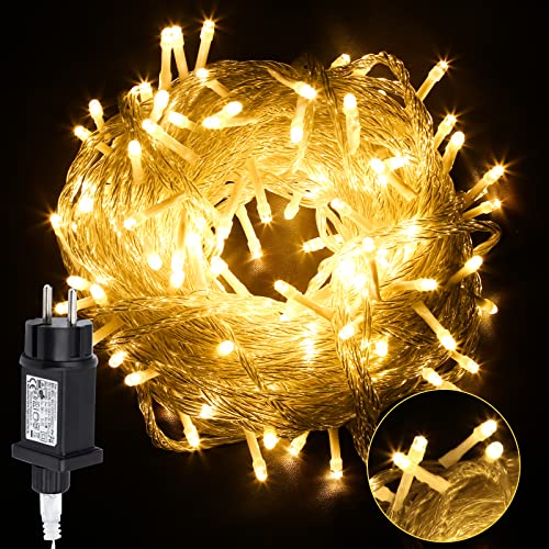 Cecaylie LED Lichterkette Außen, 200m 1000LEDs mit 8 Leuchtmode, Speicherfunktion, IP44 lichterketten Deko Beleuchtung Weihnachtsbeleuchtung für Weihnachten Halloween Hochzeit,Warmweiß von Cecaylie