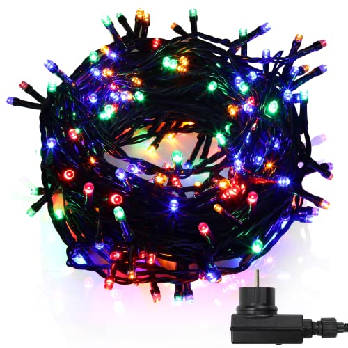 Cecaylie LED Lichterkette Außen, 20m 200LEDs mit 8 Leuchtmode, Speicherfunktion, IP44 lichterketten Deko Beleuchtung Weihnachtsbeleuchtung für Weihnachten Halloween Hochzeit,Bunt von Cecaylie