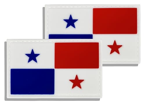 Panama-Flaggen-Patch, PVC, Länderflagge, Klettverschluss, für Rucksäcke, Jacken, Hüte, 5 x 7,6 cm, 2 Stück von Ceclflag