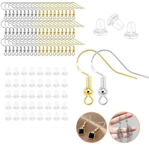 Ceeyoll Gold and Silber Ohrringe Selber Machen Set Ohrhaken,Ohrhänger Schmuckherstellung Ohring Zubehör 60 Stück,Kommt mit 60 Ohrstöpseln,für Ohrringe Schmuckherstellung. von Ceeyoll