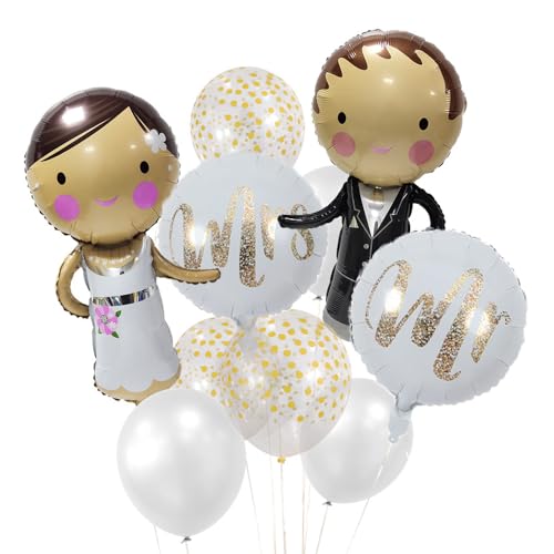 Ceihwa 12pcs Luftballons Hochzeit Helium Brautpaar Figuren Ballon Mr und Mrs Ballon Folienballon Hochzeit Ballons Standesamt Deko Ballons Verlobung Hochzeitsdekoration Ballons für Valentinstag,Party von Ceihwa