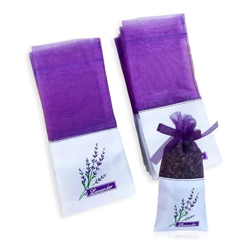 Ceihwa 20 Stück LavendelsäCkchen Leer Zum Befüllen,Organzasäckchen Lila,Duftsäckchen Zum BefüLlen,Gaze Beutel,Stoffsäckchen für Lavendel,Lavender Bags,Duftbeutel Lavendel Gewürzbeutel für Hochzeit von Ceihwa