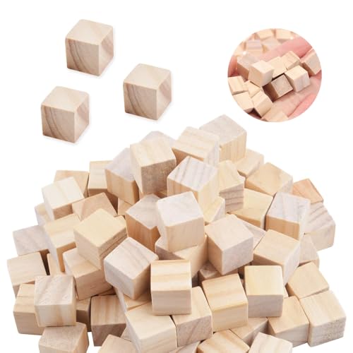 Ceihwa 250 Stück Holzwürfel Deko 1cm Holzklötze zum Basteln Wooden Cubes Craft Kleine Holzblöcke Blanko Würfel Holz Quadrat Würfel Holzwürfel Puzzle Pasteln Natürlich Unfertige Holzblöcke Bemalen von Ceihwa