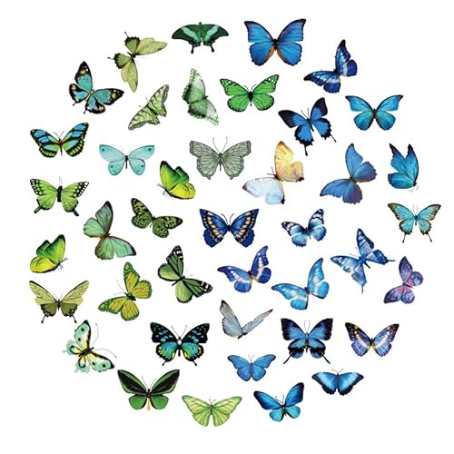 Ceihwa Sticker Schmetterlinge Selbstklebend Dekorative Aufkleber Vinyl Wasserfest Klein Schmetterling Aufkleber Transparent Scrapbooking Butterfly Stickers PET für Journal,Bullet,DIY Craft,Laptops von Ceihwa