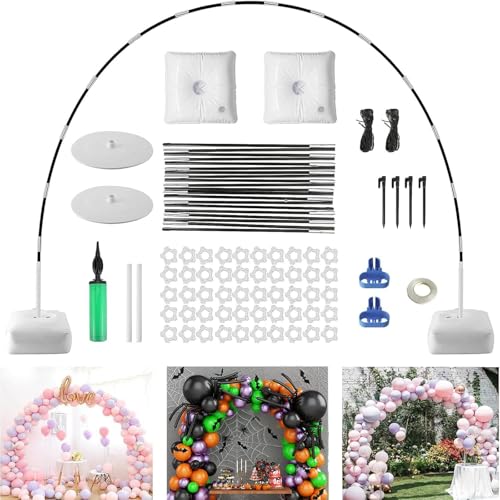 Ceither Ballon Bogen Kit einstellbar mit Wasser füllbar Basis 50Pcs Ballon Clips Stand Kit für Hochzeit Baby Dusche Geburtstag Party Vollmonat Baby Bankett Graduierung Housewarming Dekoration Zubehör von Ceither