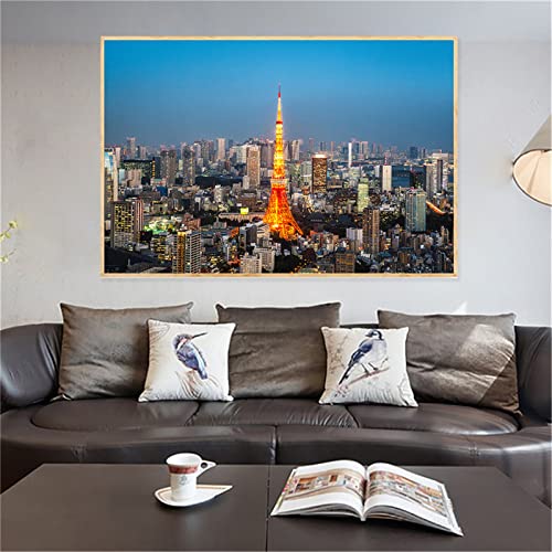 5D DIY Diamond Painting Kit, Tokyo Turm Diamant Painting Bilder für Erwachsene Kinder Malen nach Zahlen Vollbohrer Kristall Strass Stickerei Mosaik Malerei für Zuhause/Dekor Square Drill 30x60cm von Cekog