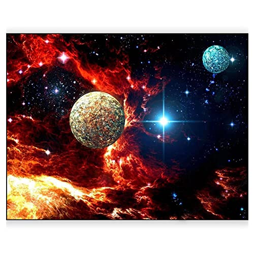 Diamond Painting,Schöner Planet 5D Diamant Malerei Set für Erwachsene/Kinder, Diamant Painting Kit Vollbohrer, DIY Leinwand Stickerei Kreuzstich Kunst Handwerk, für Heimdekor Wand Square Drill 40x50cm von Cekog