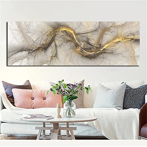 Diamond Painting Set, Gelbe graue abstrakte Wolke DIY 5D Diamant Painting Bilder Kristall Strass Stickerei Diamant Malerei Kits für Wohnzimmer Schlafzimmer Büro Wand Dekoration Round Drill 70x140cm von Cekog