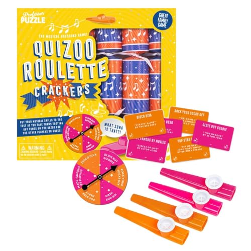 Celebration Crackers Professor Puzzle FSC Mix Weihnachtsknallbonbons Kazoo Spiel: 6 x 12 : Quizoo Roulette von Celebration