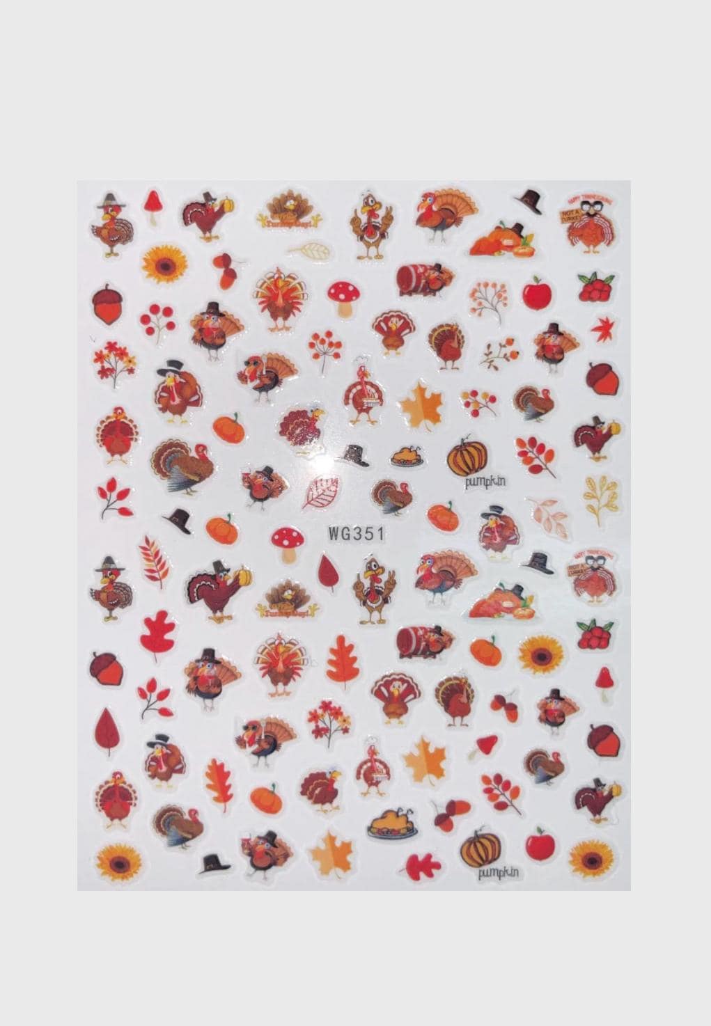 Herbst Blatt Blätter Nail Art Aufkleber Türkei Ernte Erntedank Ahorn Rote Gelb Eichhörnchen Kürbis Selbstklebende/Geschenkideen von CelebrationCuration