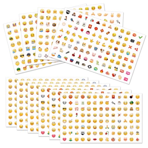 10 PCS Smiley Aufkleber Emoji Sticker Smiley Sticker Mini Aufkleber für Fotoalbum Tagebuch Gedichtsammlung Sammelalbum Geburtstagsdekoration Brief Einfache Integration in Verschiedene Szenarien von Celiodd