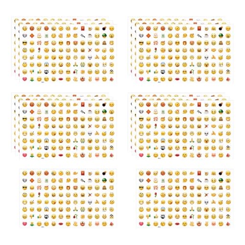 14 Blatt Smiley Aufkleber Emoji Sticker 1456 pcs Smiley Sticker Mini Aufkleber Memo-Aufkleber Leicht Abzuziehen für Fotoalbum Tagebuch Gedichtsammlung Sammelalbum Geburtstagsdekoration Brief von Celiodd