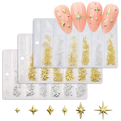 3 Pcs Nail Charms NäGel Nagel Charms Nagel Steine Glitzersteine NäGel Nail Charms Gold Nail Gems Charms FüR NäGel Overlays NäGel Nails Charms Charms Nails Nagel Schmuck Nail Art Charms Nagel Schmuck von Celiodd