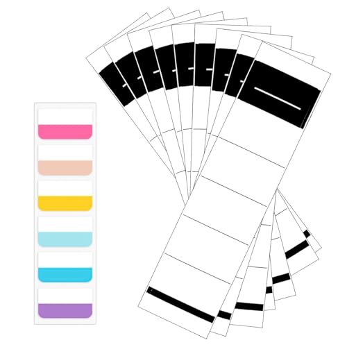 50 Stück Ordnerrücken Selbstklebend Ordner Etiketten Selbstklebend 5.4 * 19cm Ordner Rückenschilder Selbstklebend,Selbstklebend,für 8 Cm Breit Ordner,mit 60 Klebe Registerkarten von Celiodd