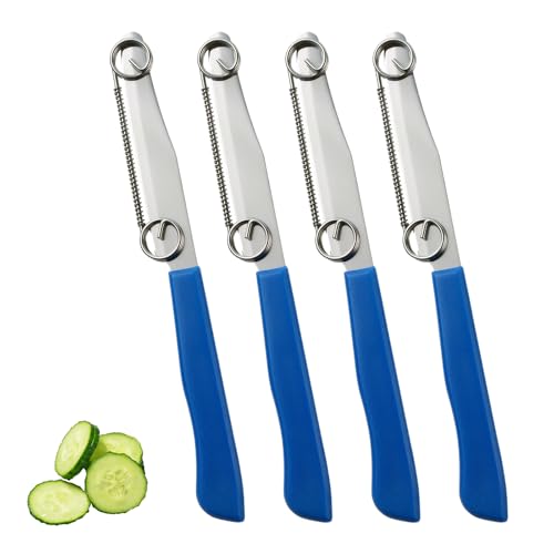 Celiodd Zaubermesser 4 PCS Clever Messer Kartoffelschäler Zaubermesser Italien Schnellschneidemesser Messeraufsatz Schäler Edelstahl Obstschälmesser mit Verstellbarer Feder Leicht Zu Reinigen von Celiodd