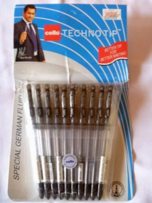 Cello Techno Tipp 0,6 Kugelschreiber, Schwarz, 10 Dutzend-Pack (120 Stück) von Cello