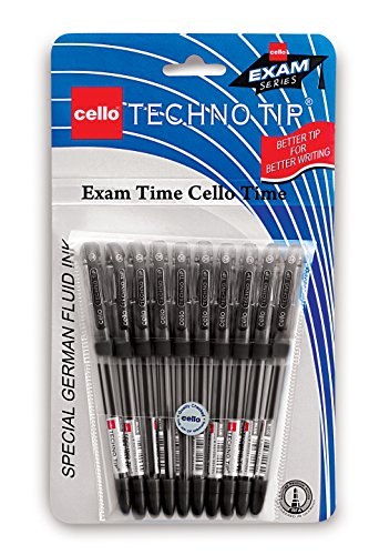 Cello Technotip Kugelschreiber-Set, 10 Stück, Schwarz Stift von Cello