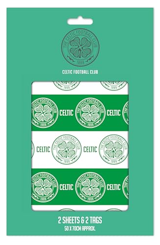 Celtic FC Geschenkpapier, 2 Bögen, 2 Etiketten, Geburtstagsgeschenkpapier von Celtic F.C.