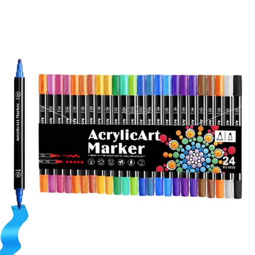 Celuicion Acryl-Pinselmarker, Acrylstifte zum Malen - Acrylmalstifte mit Pinselspitze und Punktspitze - Acryl-Marker zum Ausmalen, kreatives Basteln, Kunstbedarf für Kinder und Erwachsene von Celuicion