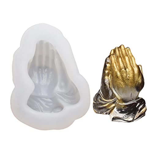 Celuicion Buddha Hand Silikonform Gebetshand Epoxidharz Gießform Seifenformen für, Fondant, Epoxidharz, Seife, Kerze, Kuchendekoration, Durchscheinend von Celuicion