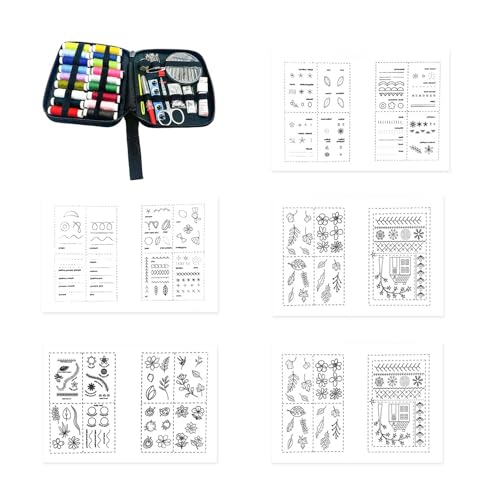 Celuicion Stickstichstiche Buchkit, Stickbuchkit - Stoffnähenset | Kreatives Stickerei -Skills -Kit mit Nähbüchern für Anfänger Erwachsene von Celuicion