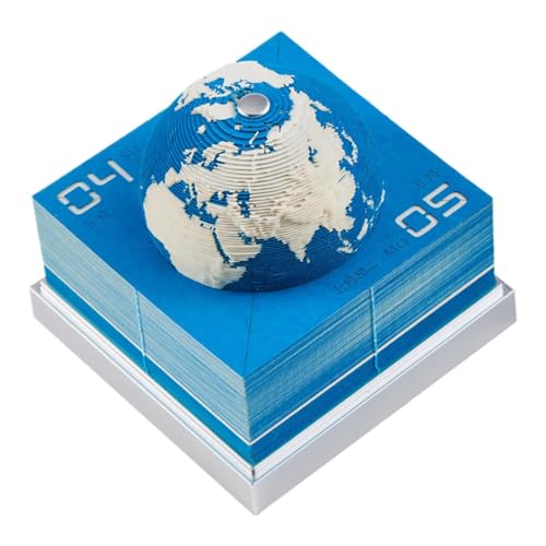 Kalender 3D Blaue Erde, 2025 Kalender 3D Memo Pad Papier Kreative 3D Notizblock Papier, Countdown Abreißen Tischkalender Schnitzen Geschenk Desktop Dekoration von Celuicion