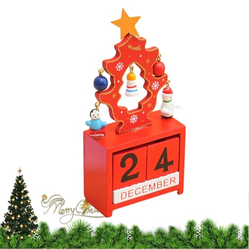 Weihnachts-Countdown-Blöcke,Weihnachts-Countdown-Kalenderblöcke - Adventskalender aus Holz | Stabiler Countdown-Kalender, Weihnachtsdekoration für Schrank, Werkbank von Celuicion