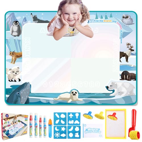 Aqua Infinity Canvas Toy, Aqua Infinity Canvas Mat, Water Doodle Mat, Aqua Infinity Canvas for Kids, Aqua Magic Drawing Board (Polar,L (39.4 x 31.5 inch/100 * 80 cm)) von Cemssitu