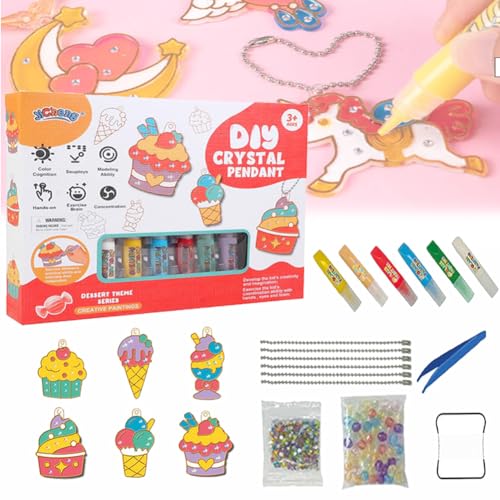 DIY Crystal Paint Arts And Crafts Set, Diamond Painting Kits, DIY Crystal Pendant Kit, DIY Christmas Ornaments Kits (Desserts Series) von Cemssitu