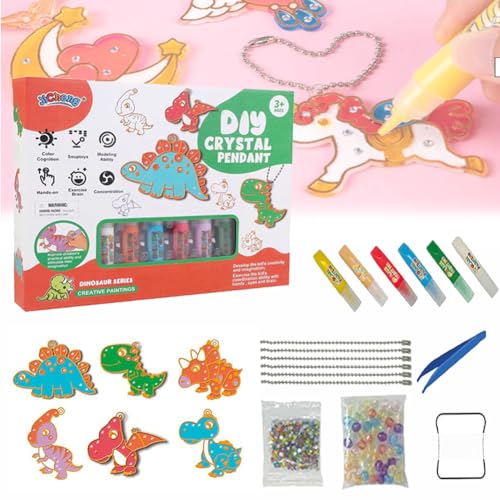 DIY Crystal Paint Arts and Crafts Set, Diamond Painting Kits, DIY Crystal Pendant Kit, DIY Christmas Ornaments Kits (Dinosaur Series) von Cemssitu