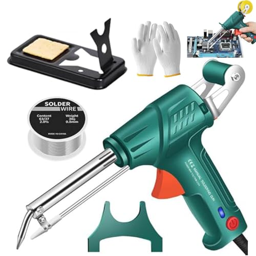 Multi-function Soldering Iron Soldering Gun Set, External Heating Soldering Gun, 2024 New Soldering Gun Kit, 60w Removable Automatic Soldering Gun for Electronics Welding Repair DIY (3 Pcs Set,Green) von Cemssitu