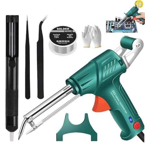 Multi-function Soldering Iron Soldering Gun Set, External Heating Soldering Gun, 2024 New Soldering Gun Kit, 60w Removable Automatic Soldering Gun for Electronics Welding Repair DIY (5 Pcs Set,Green) von Cemssitu