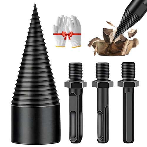 Shirem Easysplit Drill Bit, Sherem Easy Split Drill Bit Wood Splitter, Sherem Easysplit Drill Bit, 32mm/42mm Wood Log Splitter Firewood Drill Bit, Removable Wood Splitter Drill Bits (32mm) von Cemssitu