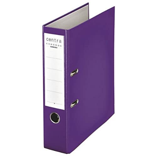 Centra 230140 Standard-Ordner (grauappe RC, mit PP-Folie kaschiert, A4, 8 cm Rückenbreite, Chromos) violett von Centra