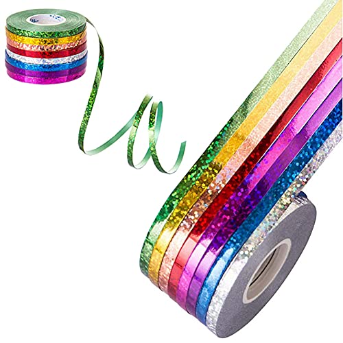 8 Rollen Ballon-Ringelband Rolle Geschenkbänder für Hochzeit, Festival, Geburtstag, Party, Kunst, Handwerk, Dekoration, 90 m pro Rolle, verschiedene Farben von Cenyo