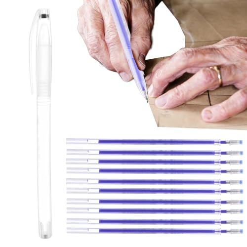 Ceolup Stoffmarker mit verschwindender Tinte | Stoffstifte zum Nähen, löschbar, mit 10 Nachfüllungen - Quilting Marker Set Hitzeverschwindender Tintenstift Hochtemperaturverschwindender Stift von Ceolup