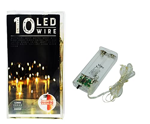 10 LED Micro Draht silber Lichterkette warmweiß biegsam Batteriebetrieb Timer 6/18h von Cepewa