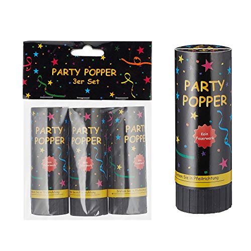 36 x Party-Popper im 3er Set Konfetti Partydekoration Partykanone mehrfarbig 11 cm (36 x Party-Popper) von Cepewa