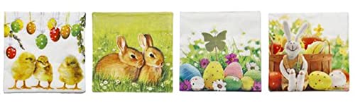 Cepewa - 42894 - Lunch Servietten Set, Papier, 4 Designs, Ostern, Je 20 pro Design, 33cm x 33cm von Cepewa