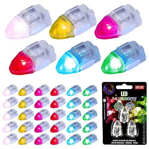 LED Ballonleuchten 36er Pack │ bunt batteriebetrieben Lampe │Ballon Zubehör Partyballons Beleuchtung (1 x 36er Set LED Ballonleuchten) von Cepewa