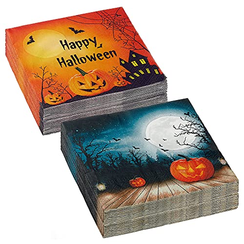 Servietten 40er Set │ 2 Motive Halloween │ 3lagige Papierserviette 33x33cm │stoffähnlich Tuch Partyzubehör (40er Set Serviette "Halloween") von Cepewa