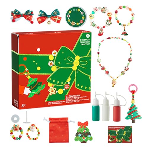 Ceprznvey Bracelet Kit, Jewelry Kit, Holiday Jewelry, Dress Up Bracelet Kit, Christmas Bracelet Making Kit with Rings, Hair Clips, and Jewelry for Holiday Parties and Dress-Up Fun von Ceprznvey