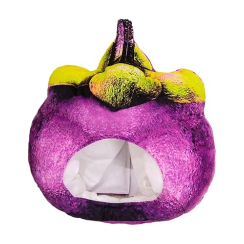 Ceprznvey Fruit Headwear, Cute Costume Hat, Novelty Plush Mangosteen Headgear for Fun Photo Props, Events and Cosplay, 13.39x15.75 Inches, 250g, Crystal Super Soft Nylon Cloth Material von Ceprznvey