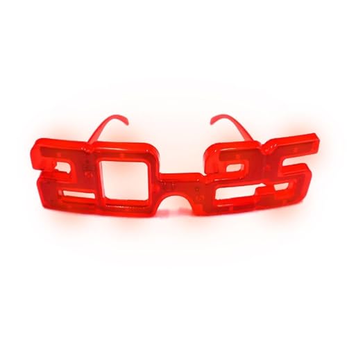 Ceprznvey Leuchtende Neonbrille, 2025er-Brille, 2025er-Nummer, leuchtendes Spielzeug, LED-Lichtfunktion, Happy New Year-Design, mehrere Farboptionen, batteriebetrieben, vielseitig einsetzbar für von Ceprznvey