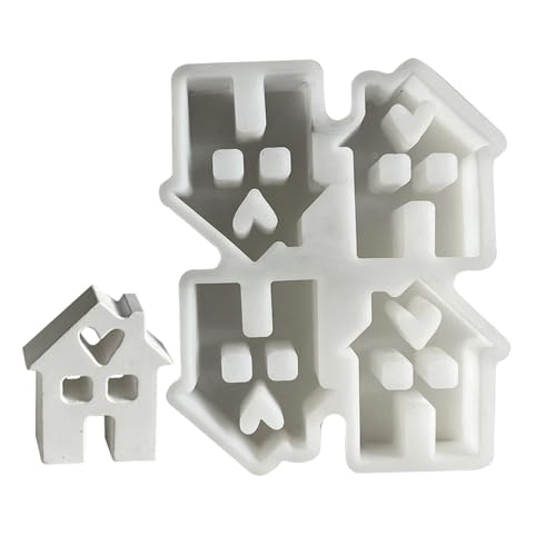 Chimney House, House Figure Casting Molds, Figure Craft Silicone Mold, Home Seasonal Molding Decoration for Festive Atmosphere for Chocolate, 4.33x3.54x0.79 inches von Ceprznvey